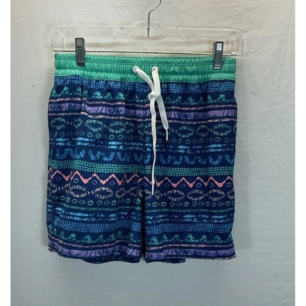 Chubbies Mens Classic 5.5" Swim Trunks Sz S Blue Green Geo Pattern Beach Resort